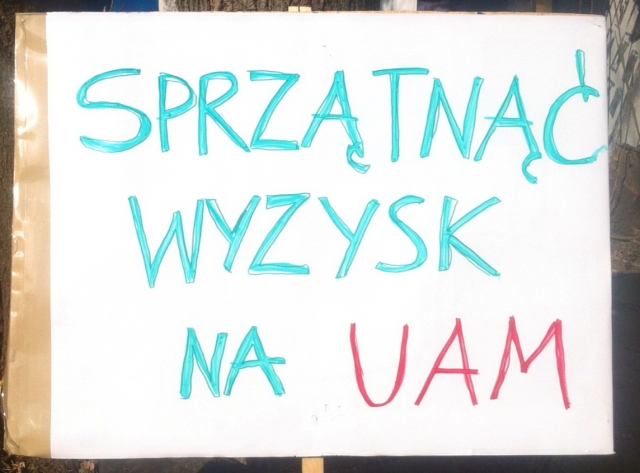Sprzątnąć wyzysk! Personel sprzątający UAM walczy o zaległe wynagrodzenia