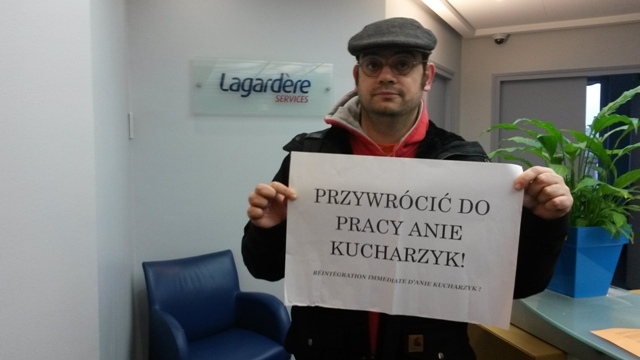 Akcja solidarnościowa z OZZ IP w Paryżu