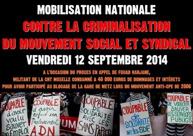 Solidarność z Fouadem Harjane (CNT Francja) &ndash; przeciwko kryminalizacji działalności związkowej